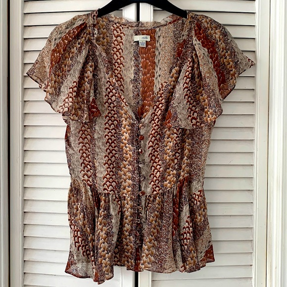 Odille (Anthropologie) blouse, 100% silk, size US 0 - Picture 3 of 5